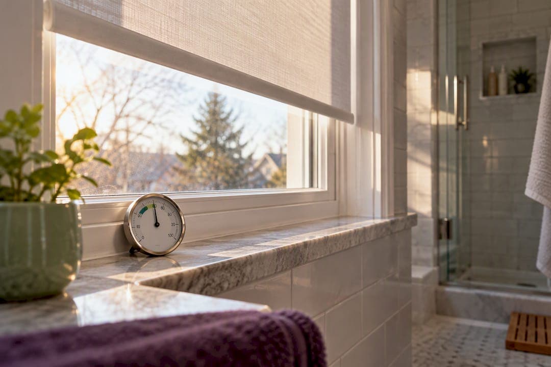 Keep Humidity 30%–50%: Bathroom Window Treatments for Bucks County